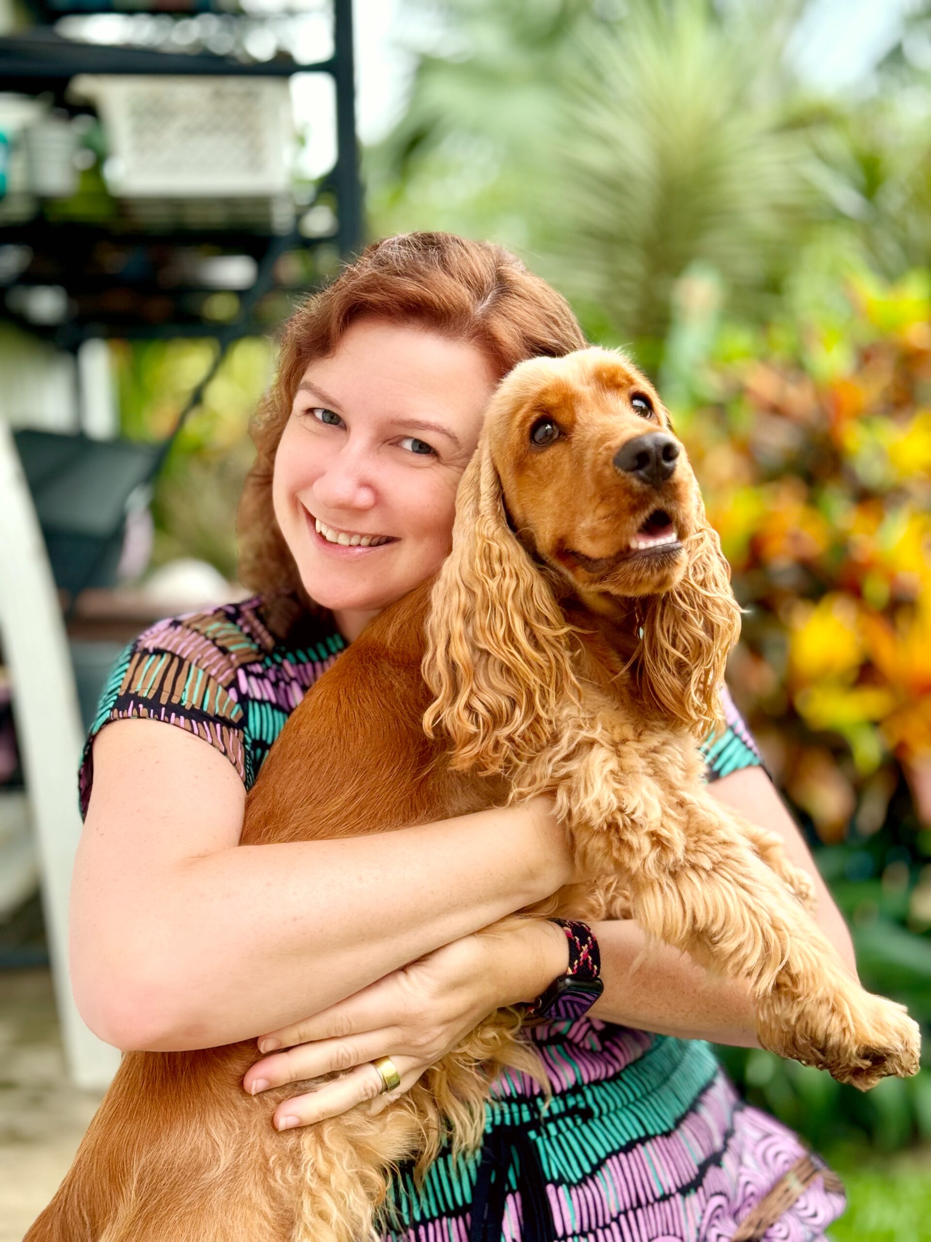 Krissy and Teddy Picture of the website owner and her cocker spaniel